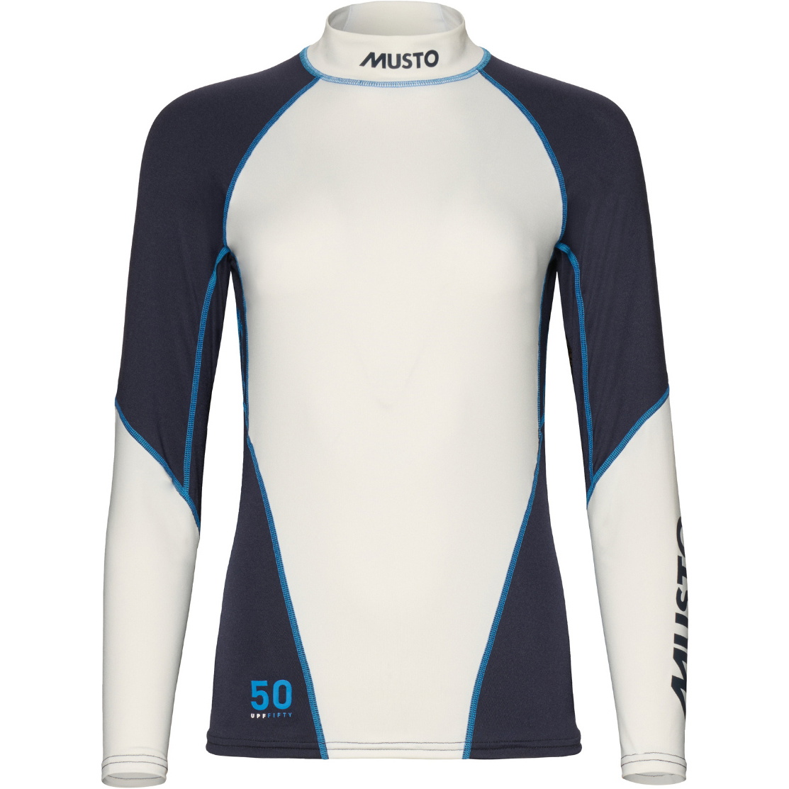 2026 Musto Frauen Champ Langarm-Lycra-Weste 82185  Weiß / Navy